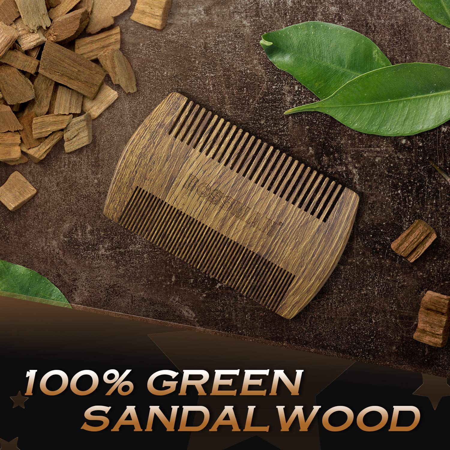 BOSSMAN POCKET SIZE SANDALWOOD COMB & PROTECTIVE CASE
